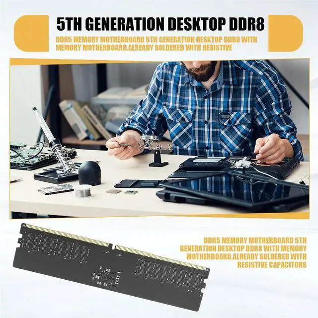 Alt view image 4 of 6 - DDR5 Memory Motherboard 5th Generation Desktop DDR8 with Memory Motherboard,Already Soldered with Resistive Capacitors