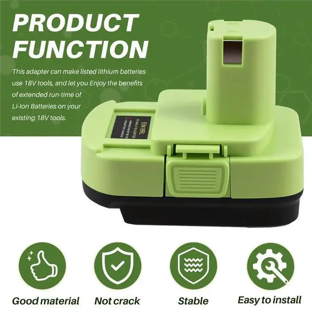 Alt view image 6 of 6 - For Einhell 18V Lithium Batteries EIN18RL Adapter Converter for Ryobi 18V Cordless Power Tool Drill