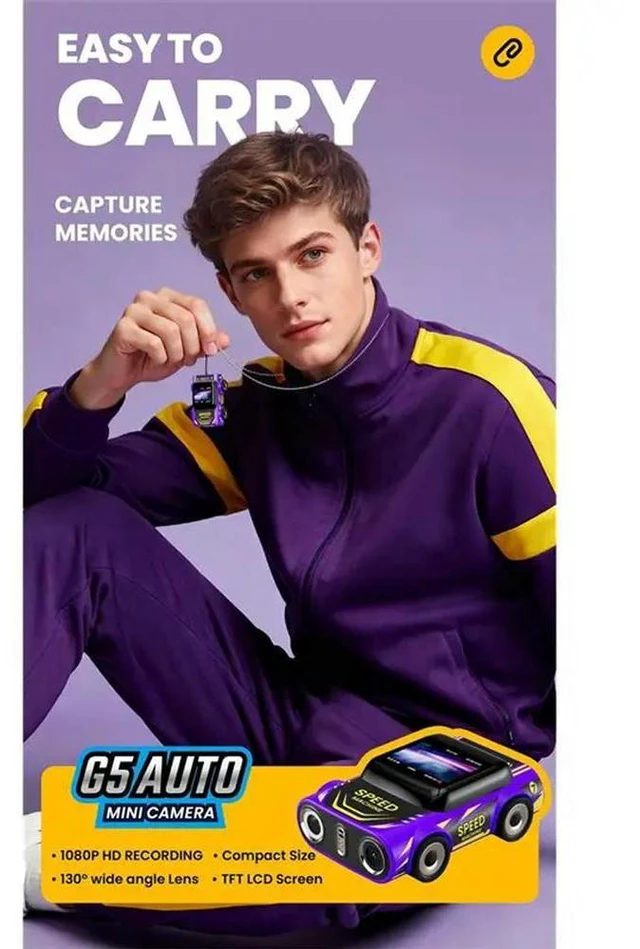 Alt view image 5 of 6 - Mini Keychain Camera 2K HD Video Recorder 130 Degree Wide Angle Built In Flash Auto Focus Purpler