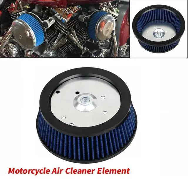 Alt view image 5 of 6 - Blue Air Filter Motorcycle Air Cleaner For Softail Touring Dyna 1999- 2017 Trike 08- 16 FXDLS FLSTSE