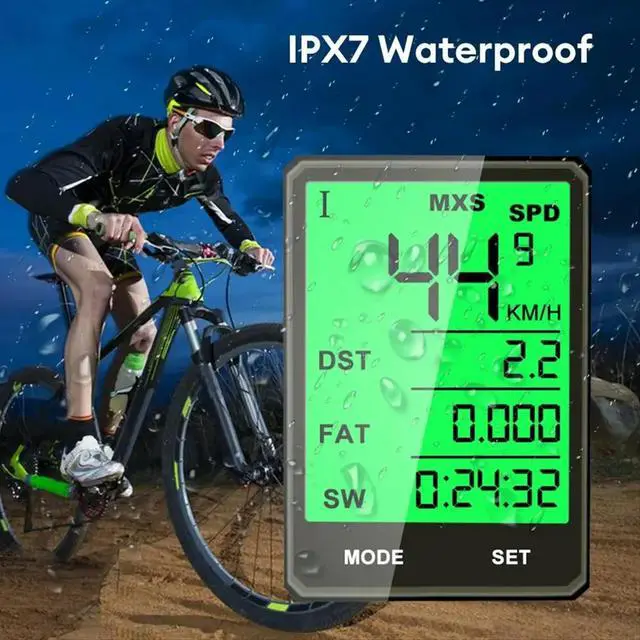 Alt view image 5 of 6 - Large Screen Bicycle Computer Bike Computer Waterproof Speedometer Odometer Cycling Stopwatch with LCD