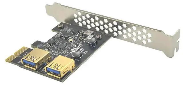 Alt view image 6 of 6 - USB 3.2 GEN1 5Gbps PCIE Card PCI Express 2.0 X1 To USB3 Expansion Adapter PCI-E USB Riser Card Gold 2 Port USB3.0 for Desktop PC