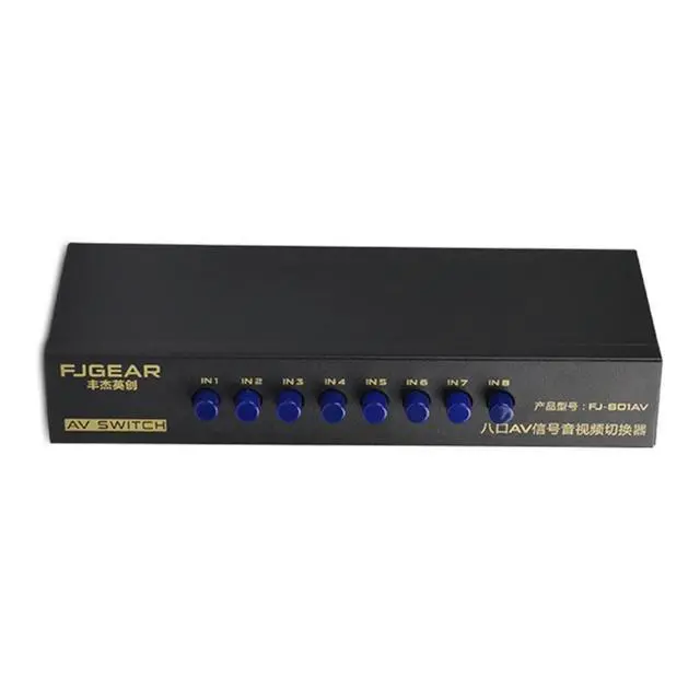 Alt view image 4 of 6 - 2025 8-Way AV Switch RCA Switcher 8 in 1 out Composite Video L/R Selector Box for DVD