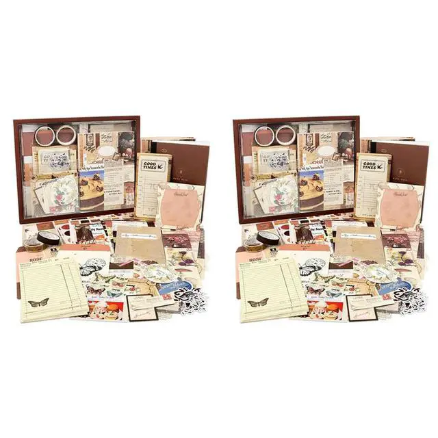 Alt view image 4 of 6 - YM-2X Aesthetic Scrapbook Kit,Junk Journal Kit With Journaling/Scrapbooking Supplies, For Teen Girl Kid (Cocoa Brownies)