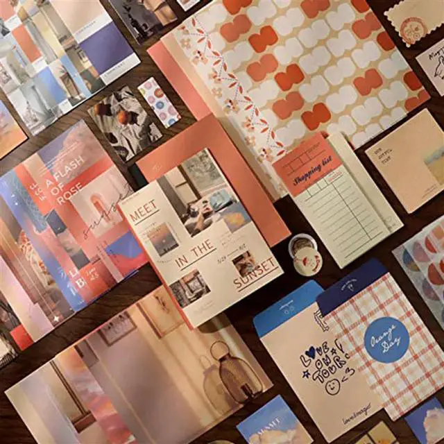 Alt view image 5 of 6 - YM-2X Aesthetic Scrapbook Kit,Junk Journal Kit With Journaling/Scrapbooking Supplies, For Teen Girl Kid (Cocoa Brownies)