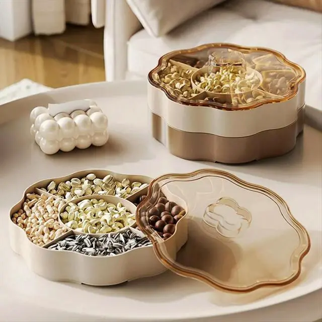 Alt view image 5 of 6 - Double-Layer Multi-Purpose Luxury Box Snacks Put Chinese Dried Fruit Room Coffee Table High-Grade Candy Box,A
