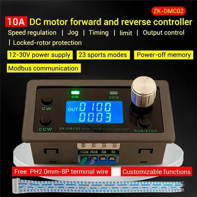 Alt view image 5 of 6 - DMC02 DC Motor Control Forward/Reverse Controller DC 12-30V 10A 12V 24V Brushed DC Motor Controller