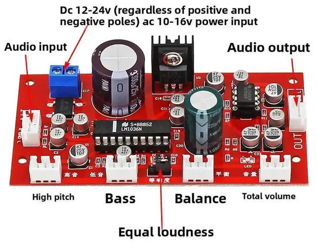 Alt view image 6 of 6 - HiFi Audio Amplifier Preamplifier Board Tone Board Front Board High and Low Balance Adjustment Amplifier Module