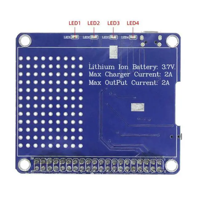 Alt view image 5 of 6 - UPS HAT for Raspberry Pi 4B 3B+ 3B 2B 3A+A+ UPS HAT Lithium Power Supply Module