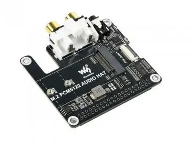 Alt view image 6 of 6 - Waveshare M.2 PCM5122 AUDIO HAT,PCIe To M.2 HAT With I2S Audio Extension For Raspberry Pi,Supports NVMe Protocol Solid State