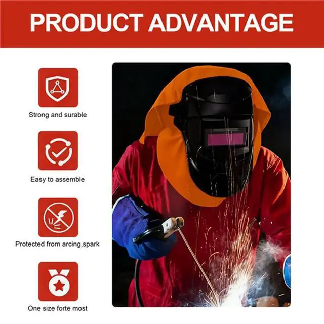 Alt view image 4 of 6 - 2Pcs Welding Helmet Cover and Helmet Bib Set, Welding Accessories with Press Fit Seal for Neck Protection, Fits Most B