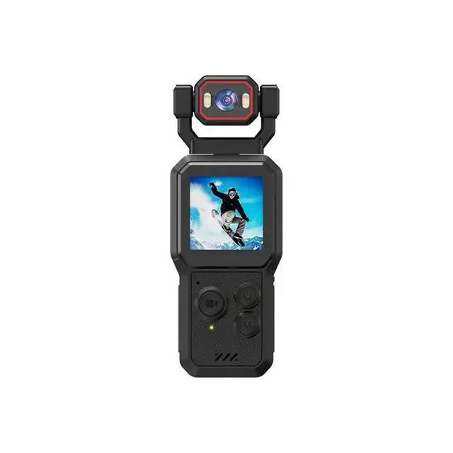 Alt view image 4 of 6 - Vlog Camera 1080P Action Camera 180° Rotatable Lens Fill Light Pocket Cam Outdoor Video Camcorder