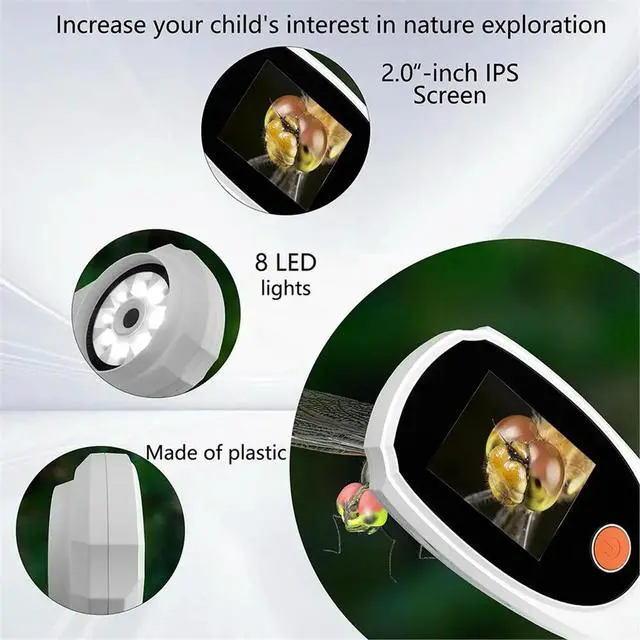 Alt view image 5 of 6 - Digital Microscope Handheld Digital Microscope with LED Light 2MP 2 Inch Screen Digital Magnifying Glass for Plants