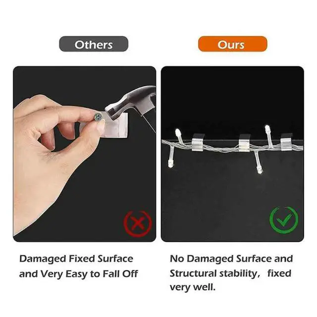 Alt view image 6 of 6 - 150 l Christmas Light Hooks & Outdoor Light Clips, Suitable for Holiday Light Decoration