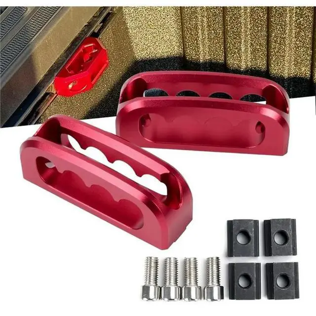 Alt view image 6 of 6 - For 2005-2025 Tacoma Gladiator 2Pcs Aluminum Truck Bed Rail Cleats Tie Down Anchors