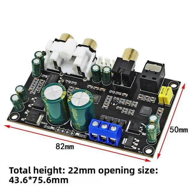 Alt view image 6 of 6 - HIFI Audiophile High-Fidelity Coaxial Optical DAC Audio Decoder Module DIY Speaker Amplifier Preamplifier Board