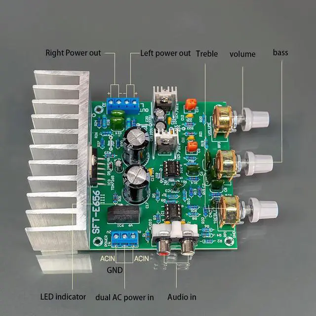 Alt view image 5 of 6 - DIY electronic kit TDA7265 amplifier Board Kit Toned NE5532 two-channel hi-fi stereo soldering kit