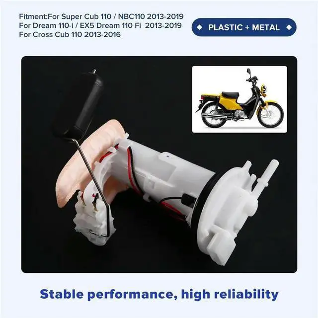 Alt view image 5 of 6 - Fuel Pump Assembly For Honda Super Cub 110 NBC110 Dream 110 Cross Cub 110 13-19 Motorcycle 16700-KZV-J02 16700-KZV-T01