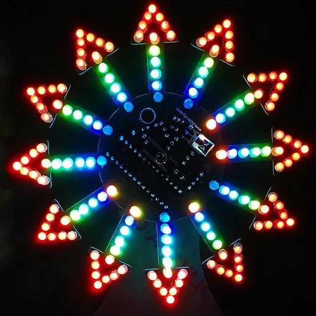 Alt view image 6 of 6 - DIY electronic kit LED rotating ferris wheel Colorful LED flashing music spectrum voice control diy sodering kit project 21kind