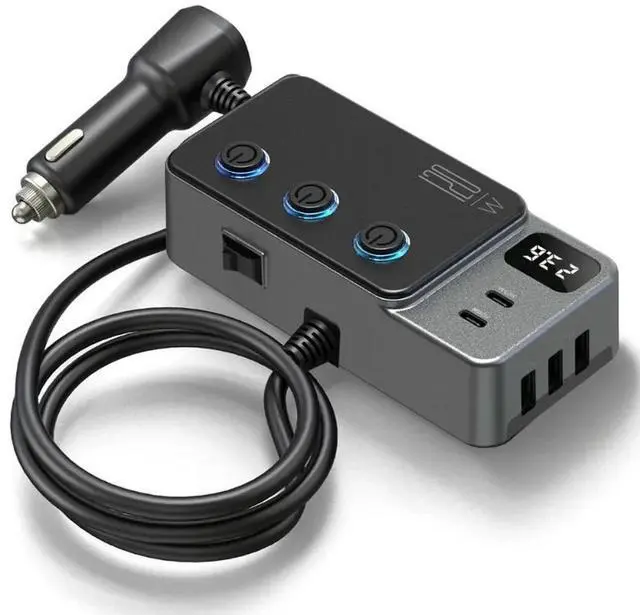 Alt view image 4 of 6 - Car Cigarette Lighter Splitter Adapter Car USB Chager Multi Port with PD35W/QC3.0 Charge USB C 12V/24V for All Car Devices
