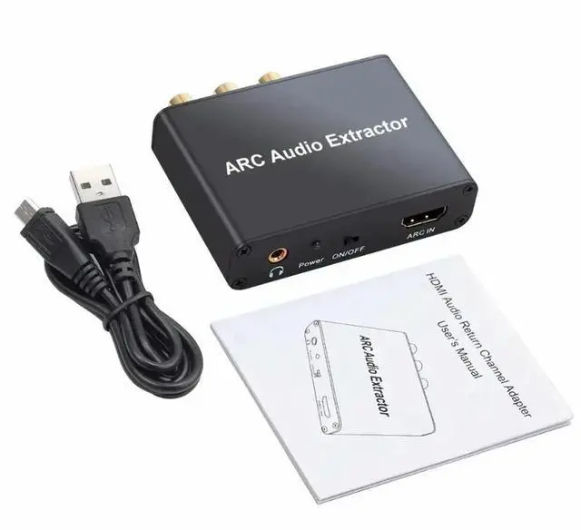 Alt view image 4 of 6 - ARC Audio Extractor Converter 192KHz HDMI ARC To SPDIF Coaxial L/R Stereo RCA 3.5mm Stereo Audio Adapter for TV Soundbar Speaker