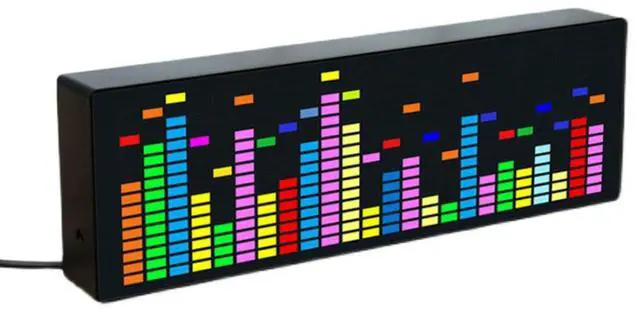 Alt view image 4 of 6 - LED music Spectrum rhythm lights voice sensor 1624 RGB atmosphere level indicator with clock display