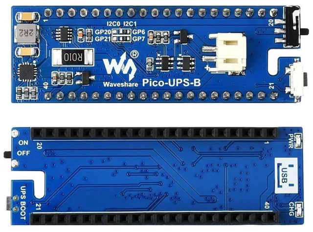 Alt view image 6 of 6 - UPS Module B for Raspberry Pi Pico Board, Uninterruptible Power Supply Monitoring Via I2C Bus,Stackable Design