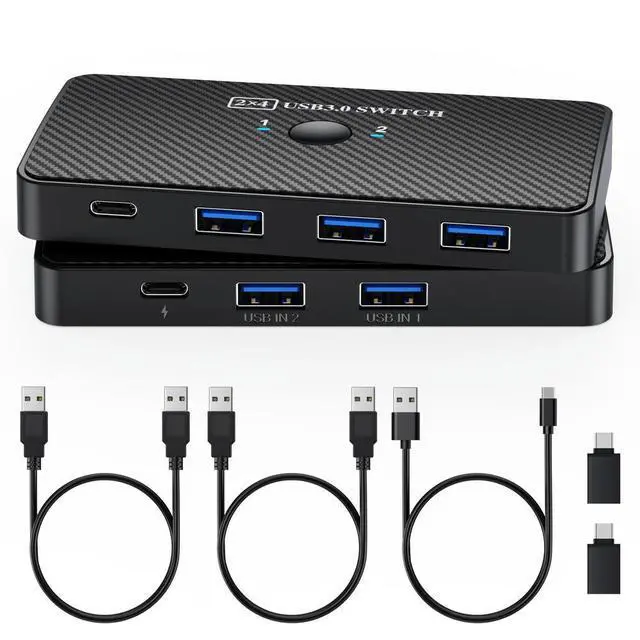 Alt view image 4 of 6 - USB3.0 KVM Switch Adapter USB 3.0 Switcher 2 Input 4 Output USB Switch KVM Switcher Printer Sharer For Computer Keyboard