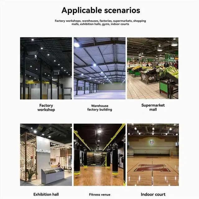 Alt view image 5 of 6 - Ultra-High Brightness LED High Bay Light UFO Warehouse Garage Light IP65 Waterproof Gym AC 220V Factory Lighting 100W,A
