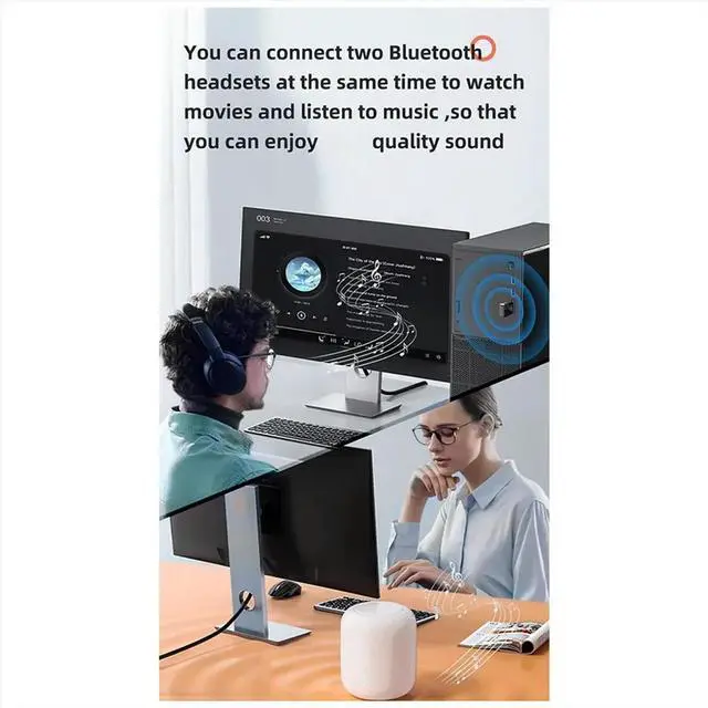Alt view image 4 of 6 - Bluetooth Launcher Two -in -One 5.3 Non -Destructive Headset Aircraft Plug Audio Conversion Adapter 3.5mm AUX