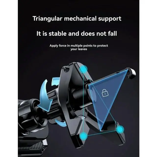 Alt view image 4 of 6 - Car Charger Universal Dual Coil Foldable Phone Holder 15W Fast Charging Car Vents Phone Mount Holder