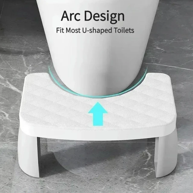 Alt view image 4 of 6 - Home Adult Bathroom Accessories Toilet Squat Stool Removable Non-Slip Toilet Seat Stool Squat Stool Black