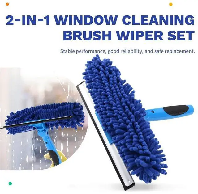 Alt view image 5 of 6 - 2-in-1 Window Cleaning Brush Squeegee Kit High-Reach Outdoor Glass Cleaning Cleaning of Various Window/Tiles/Floors