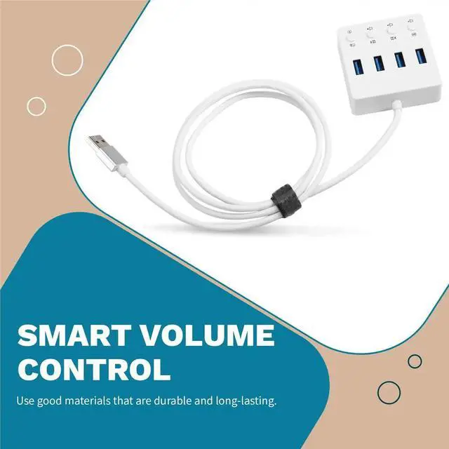 Alt view image 5 of 6 - Desktop Expansion Hub with 4x USB 3.0 Ports Volume Control for PC Hosts One-Click Screen Off & Mute Function