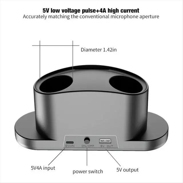 Alt view image 4 of 6 - Microphone Universal Microphone Type-C Magnetic Connection Universal Charging Stand USB 5V Power Supply