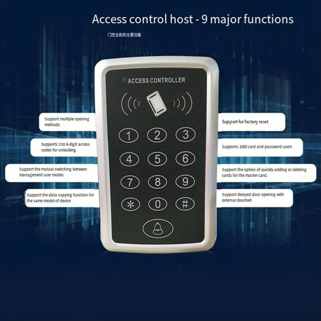 Alt view image 4 of 6 - RFID Keypad Keyboard Access Control System Waterproof Cover Outdoor EM4100 TK4100 Keyfobs Door Opener for Lock System
