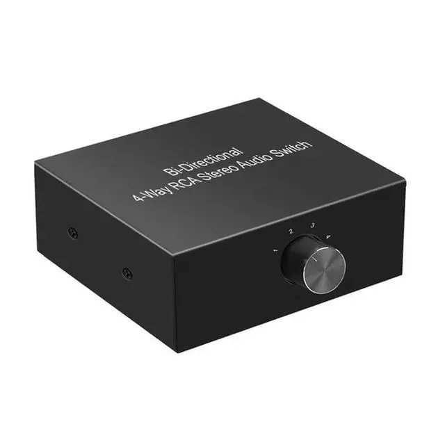 Alt view image 5 of 5 - 4-Way Stereo L/R Sound Channel Bi-Directional Audio Switcher, 1 in 4 Out or 4 in 1 Out, L/R Sound Channel Audio Switch Splitter