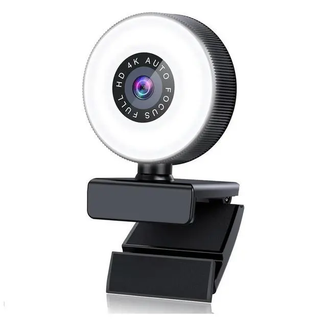 Alt view image 4 of 6 - Y95A-4K HD Autofocus Webcam with Microphone, Adjustable Light Computer Camera USB Webcam for Laptop Desktop Video