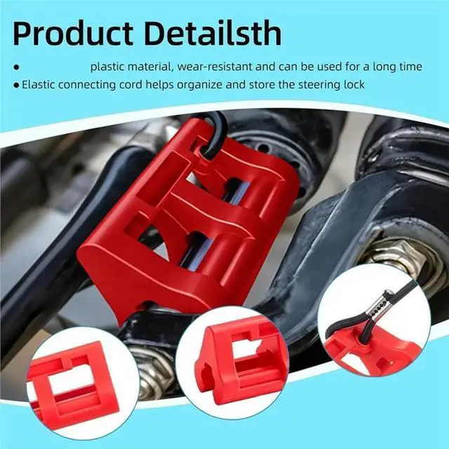 Alt view image 6 of 6 - Hydraulic Steering Clip For Boat, 2-Pack Outboard Steering Locks Keep Motor In Position Place When Towing