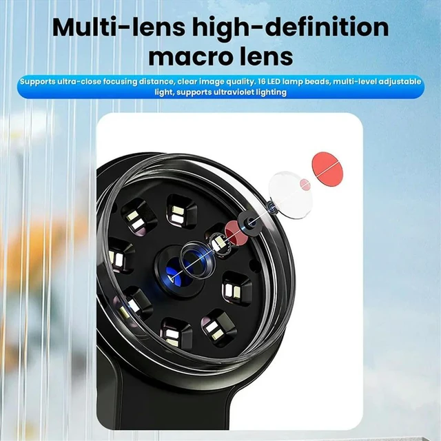 Alt view image 6 of 6 - 200X Ultra-High Magnification Digital Microscope 2-Inch High-Definition Large Screen Expansion Mini Microscope A