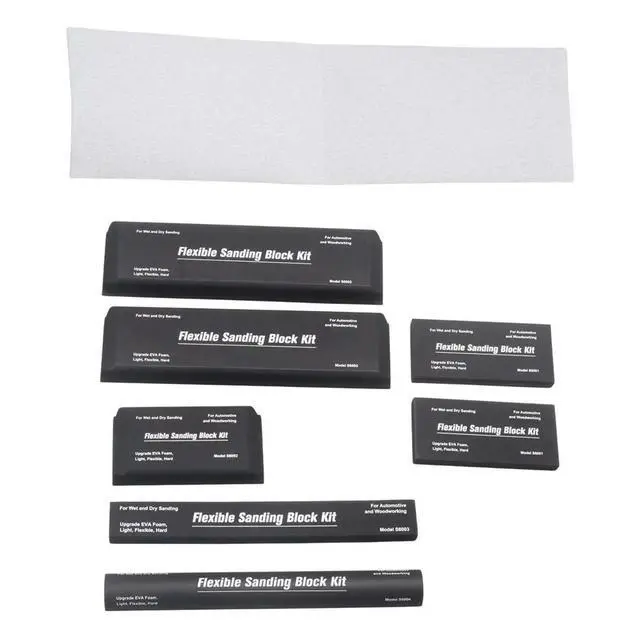 Alt view image 5 of 6 - Sanding Block Kit of 7 with Sandpaper Sheet,Hand Abrasives Auto Body Sanding Block Set for Automotive Paint Sand