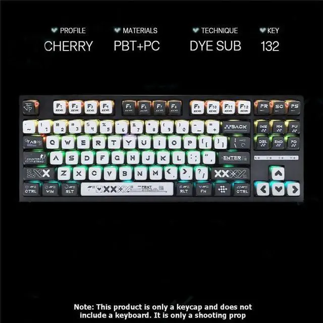 Alt view image 5 of 6 - 132 Keys Keycaps PBT PC Keycap for Gateron MX Switches Keyboards CBSA Game Keyboard