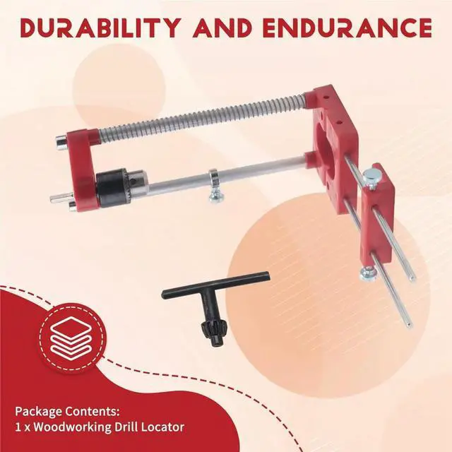 Alt view image 5 of 6 - Auto Line Drill Guide Woodworking Drill Locator Precise Hole Drill Punch Positioner Auto-Line Drill Template Guide Tool
