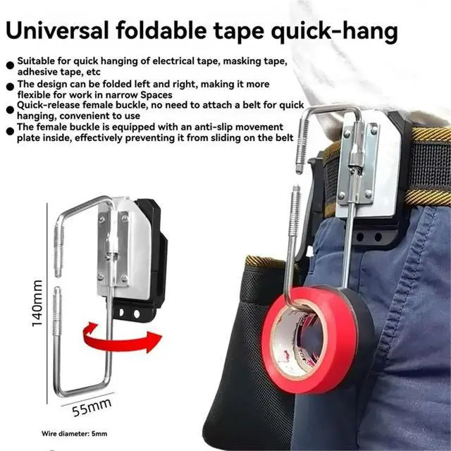 Alt view image 6 of 6 - 2024-0817 Folding Quick-Release Hang Buckle l Hammer Hook Heavy Duty Screwdriver Hang Electrician Tools