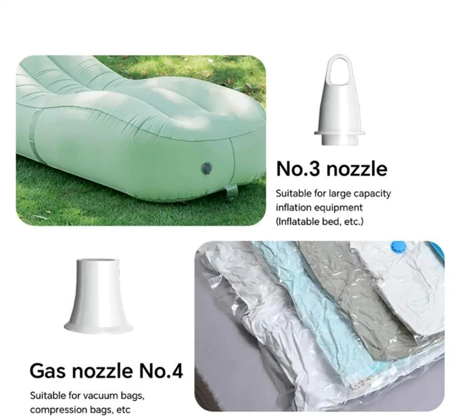Alt view image 5 of 6 - Mini Air Pump Electric Inflator Pump for Air Mattresses Inflate Deflate Beds Swimming Ring Outdoor Camping Pump