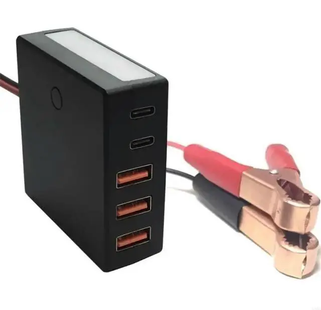 Alt view image 5 of 6 - 3xUSB-A and 2xType-C Car 12V 24V to 5V USB Charging Converter 5-Port Car Adapter for Car Batteries