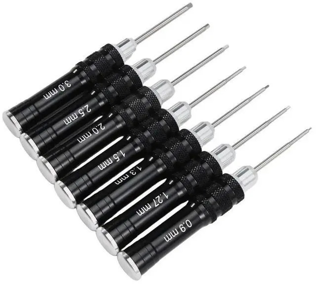 Alt view image 6 of 6 - Black Handle Hex Screwdriver Tool Set for RC Helicopter Model Airplane Computer Clock, Remote Control Toy Repair Tools
