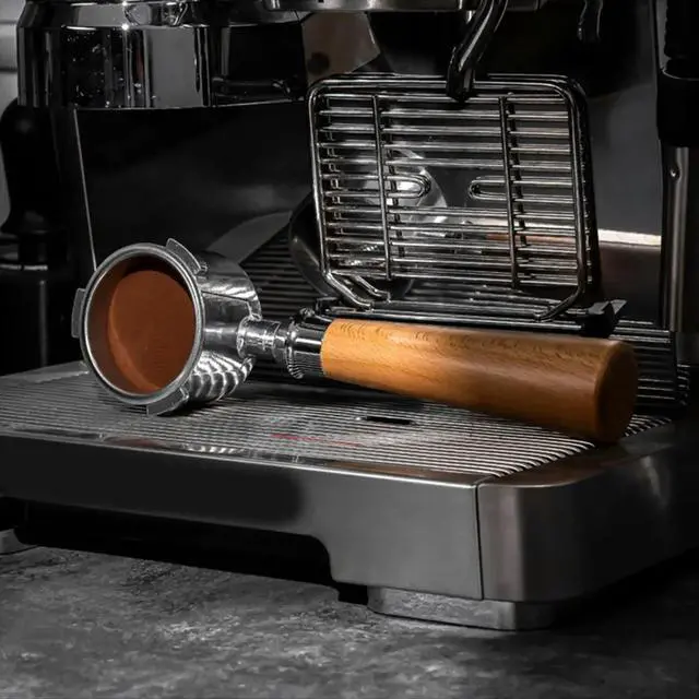 Alt view image 4 of 6 - Stainless Steel 51mm Bottomless Hollow Simple Style Long Coffee Handle for Coffee Maker Detachable Design,C
