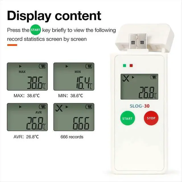 Alt view image 4 of 6 - Temperature Recorder USB Temperature Data Logger Food Medicine Refrigerated Transportation