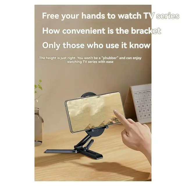 Alt view image 6 of 6 - Magnetic Phone Holder Foldable Desktop Aluminum Alloy Phone Holder Compatible with Most Phone